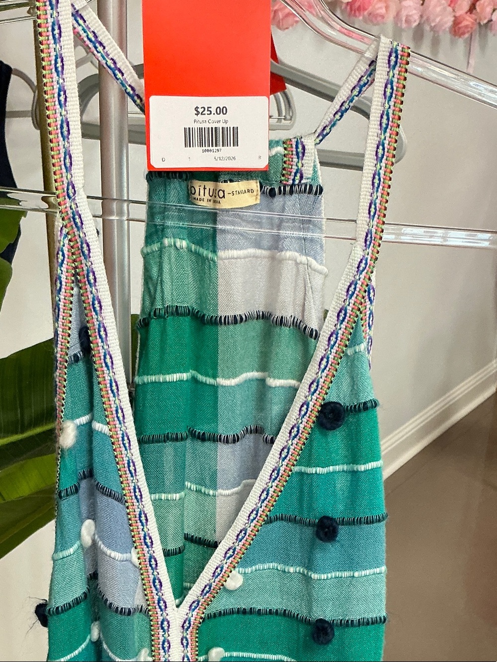 Pitusa Green and Blue Striped Maxi Dress - Picture 2 of 2